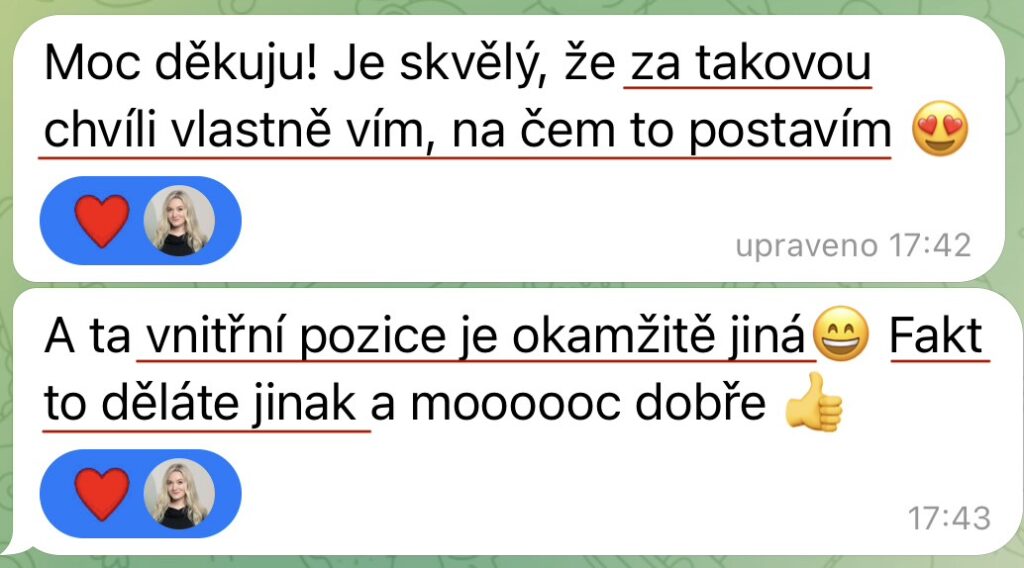 Mája Vajďáková - Magnetická značka a prodej Reference Začátek je vždy o pochopení – kdo jsem, co přináším, jak to celé funguje. Pak je to o správně směřované energii, nastavení, akci a konzistenci. A když tohle sedí, výsledky přicházejí, často i naprosto přirozeně. Bez toho šíleného tlaku na výkon. Bez přetvářky.